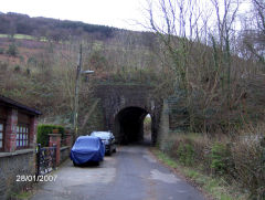 Halls Road railway bridge, York Place, Cwmcarn, January 2007